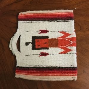 Vintage handwoven Navajo rug bag